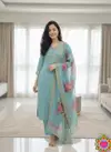 SI 331 Slub Cotton Embroidery Work Top With Bottom Dupatta Wholesale In India